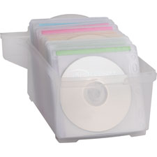 CD Storage Box,w/50 Sleeves, 5-3/4"x7-1/2"x5-1/2", Clear