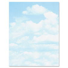 Printer Paper,Letterhead,Clouds,24lb,100/PK,Blue