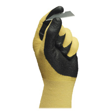 Ultra Nitrile Gloves, Knit Wrist, Size 10, 24/PK, BK/Yellow