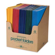 Two Pocket Folders, 11-3/4x9-1/2", 100/CT, Assorted