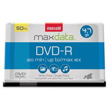 DVD-R, 16X Speed, 4.7GB, Branded, F/Recorders/Drives, 50/PK