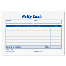 Receipt Pad, Petty Cash, 5-1/2"x2-5/6"