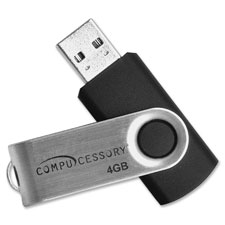 Flash Drive, USB, 4GB, Black/Aluminum