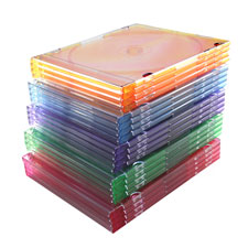 Thin CD/DVD Jewel Case, One CD W/Literature, 100/PK, AST
