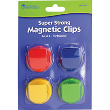 Super Strong Magnetic Clips, 1-1/2" D, 4/PK, Multi