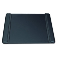 Desk Pad,Flip Open Side Panels,Leatherlike, 24"x38"x1/4",BK