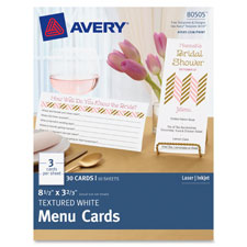 White Menu Cards, 8-1/2"x3-2/3", 30/PK, WE