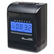 Time Clock Recorder, Top Loading, Digital Dis, Black