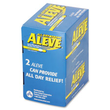 Aleve Pain Relief Caplets Packs, Single Dose, 50/BX, Blue