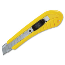 Snap-Off Knife, Standard, 18mm, 6-3/4", Yellow