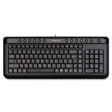 Multimedia Keyboard, 17-3/4"x7-1/2"x1-1/8", Black