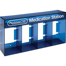 Medication Station Holder, No Meds, 14"Wx3-1/4"Dx7"H, Blue
