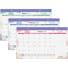Calendar Desk Pad, Mthly, Jan-Dec, 1PPD,17-3/4"x11",Multi