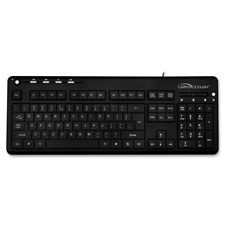 Corded Keyboard, USB, Backlit,18-5/8"x7-1/2"x1-1/3", Black
