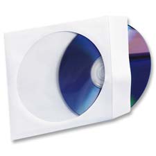 CD/DVD Window Envelopes, 5"x5", 100/BX, White
