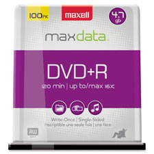DVD+R Disc, 4.7GB Data Storage, 16X, Spindle, 100/PK, SR