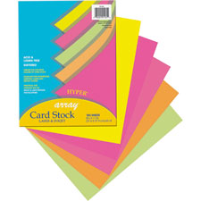 Cardstock Paper, 65 lb., 8-/2"x11",100/PK, AST Brights