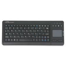 Touchpad Wireless Keyboard, 2.4G, 11"x4-3/8"x7/8", BK