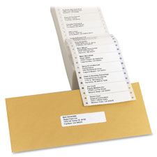 Pin Fed Labels, 1 Across, 4"x15/16", 5000/BX, White