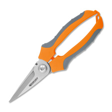 Utility Snips 7", 1-3/4" Cut, Stainless Steel,Orange Handles