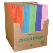 Two Pocket Folders, 11-3/4"x9-1/2", 100/CT, Dual Color