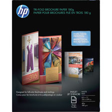 Tri-Fold Brochure Paper,8-1/2"x11",48Lb,100 Sheets,WE/Glossy