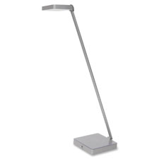 LED Desk Lamp, 40 Hrs, Aluminum/Plastic, 6"x7"x23",Silver