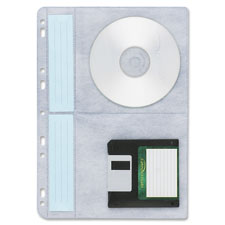 CD Ring Binder Storage Page,3HP,Four Capacity,10/PK,White